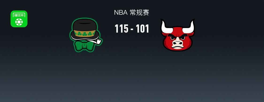  NBA战报：凯尔特人115-101公牛取NBA4连胜，安芬尼-西蒙斯27+3+3